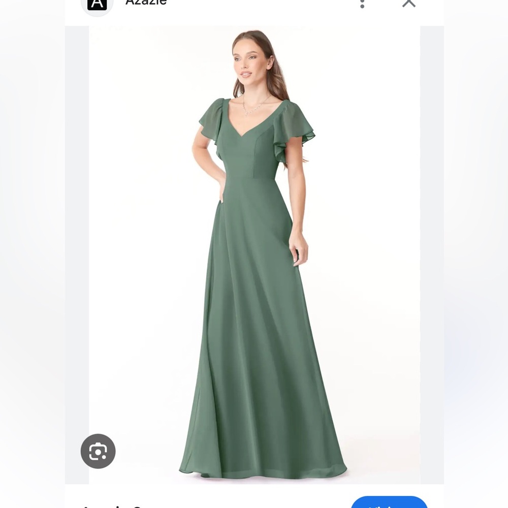 Azazie Syenna Chiffon in Eucalyptus - NWT